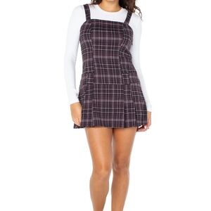Celebrity Pink Women's Plaid Sleeveless Pleated Skater Mini Dress